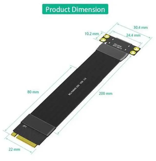 Alt view image 5 of 5 - NVMe M.2 to Oculink Adapter Cable, PCIe 4.0 High Speed M.2 to SFF-8611 SFF-8612 Extension Cord, External GPU Video Card Transfer Cable, Stable Signal Transmission for Desktop Mainboard, DIY eGPU, Serv