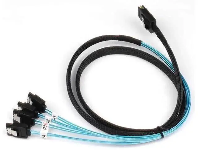 Alt view image 2 of 6 - 2 Pack Reversed Mini SAS Breakout Cable, SFF-8087 36Pin Male Target to 4 SATA 7Pin Female Host Wire, SAS 4i Reverse Data Cord for Server RAID HBA Card, NAS Storage Array, HDD SSD Connection, Compatibl