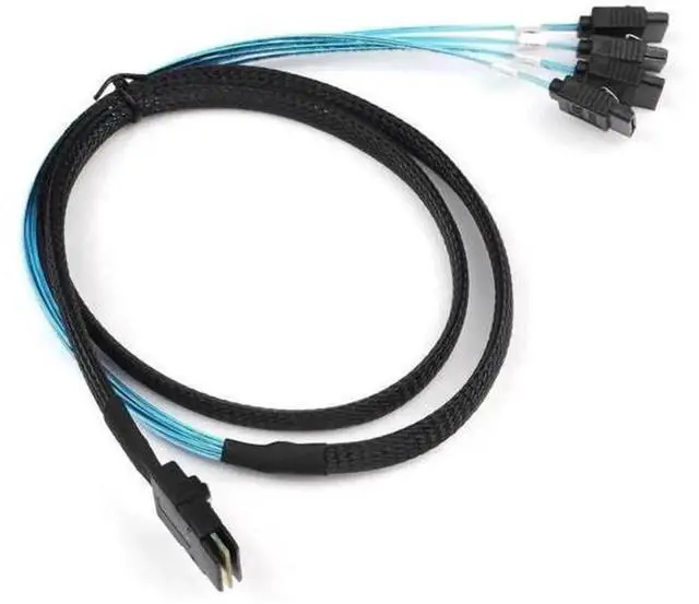 Alt view image 3 of 6 - 2 Pack Reversed Mini SAS Breakout Cable, SFF-8087 36Pin Male Target to 4 SATA 7Pin Female Host Wire, SAS 4i Reverse Data Cord for Server RAID HBA Card, NAS Storage Array, HDD SSD Connection, Compatibl