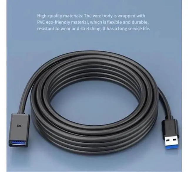 Alt view image 2 of 6 - 1M USB 3.0 Male to Female Extension Cable, High Speed USB Data Transfer Cord for Desktop Laptop, Extend Connection for USB Flash Drive, Mouse, Keyboard, Game Controller, Camera, Plug-and-Play Universa