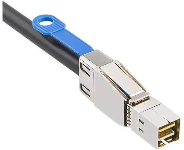 Alt view image 3 of 5 - 2M/6.6FT External Mini SAS HD SFF-8644 to 4 SATA 7Pin Breakout Cable, High Speed Server RAID Hard Drive Data Cord, Multi-Disk Storage Connection Wire Compatible with LSI, Dell, HP, Super