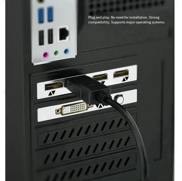 Alt view image 2 of 6 - 1.8M DP to HDMI Cable, DisplayPort Male to HDMI Male Converter Cord Supports 4K 30Hz & 1080P Full HD, High Speed DP to HDMI Adapter Cable for Laptop Desktop PC, Graphics Card, Monitor, Projector, HDTV