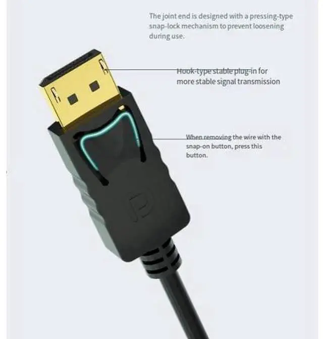 Alt view image 6 of 6 - 1.8M DP to HDMI Cable, DisplayPort Male to HDMI Male Converter Cord Supports 4K 30Hz & 1080P Full HD, High Speed DP to HDMI Adapter Cable for Laptop Desktop PC, Graphics Card, Monitor, Projector, HDTV
