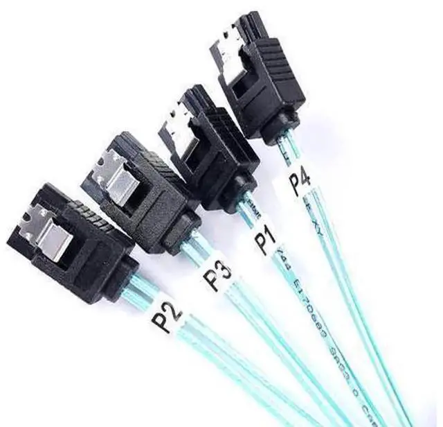 Alt view image 6 of 6 - 2 Pack 1M 3.3FT SFF-8087 Mini SAS to SATA Forward Breakout Cable, Mini SAS SFF8087 Male to 4 SATA Female Splitter Cord, High Speed Internal Server Storage Wire for RAID Controller Card, Mechanical Har