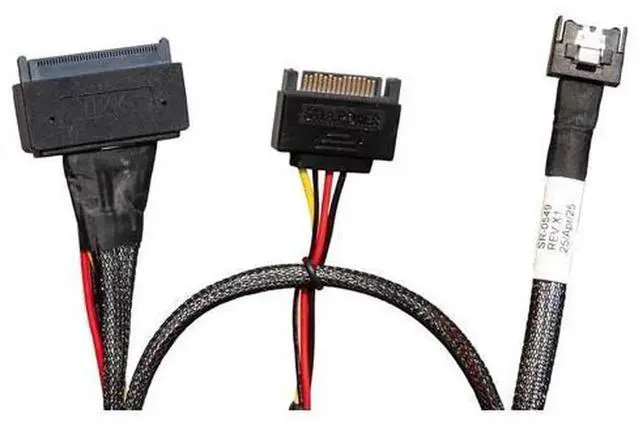 Main image of 70CM PCIe 5.0 MCIO x4 to U.2 NVMe Adapter Cable SFF-TA-1016 to SFF-8639 Power Supply Cord, High Speed Enterprise Server Storage Wire for NVMe U.2 SSD Rack Storage Hardware Upgrade Connection