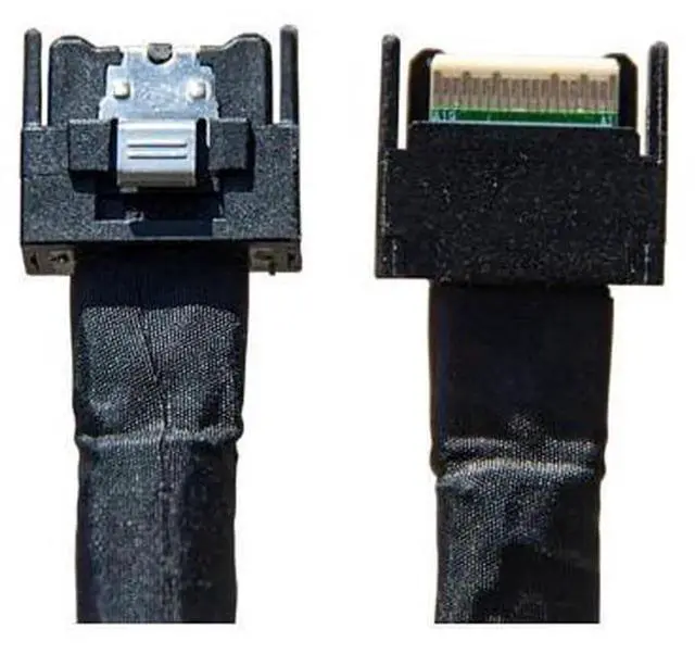 Alt view image 2 of 4 - 70CM PCIe 5.0 MCIO x4 to U.2 NVMe Adapter Cable SFF-TA-1016 to SFF-8639 Power Supply Cord, High Speed Enterprise Server Storage Wire for NVMe U.2 SSD Rack Storage Hardware Upgrade Connection