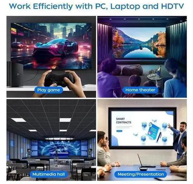 Alt view image 5 of 7 - 2 Pack 6FT 4K DisplayPort to HDMI Cable, Male to Male DP to HDMI Converter Cord, High Resolution DP 1.2 to HDMI Wire for Desktop Laptop PC, HDTV, Gaming Monitor, Projector, Graphics Card, Home Office