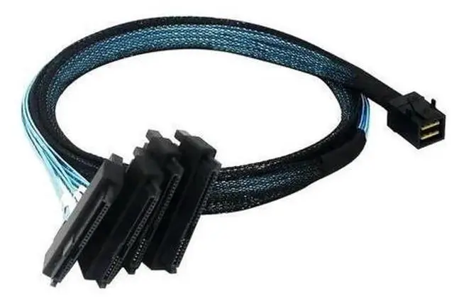 Alt view image 2 of 3 - SFF-8643 HD Mini SAS to 4x SAS 29Pin SFF-8482 Hard Drive Splitter Cable, 12Gbps High Speed Server Data Cord, Single SFF8643 Port Split to Four SFF8482 SAS Drive Connectors for Rack Server, RAID HBA Ca
