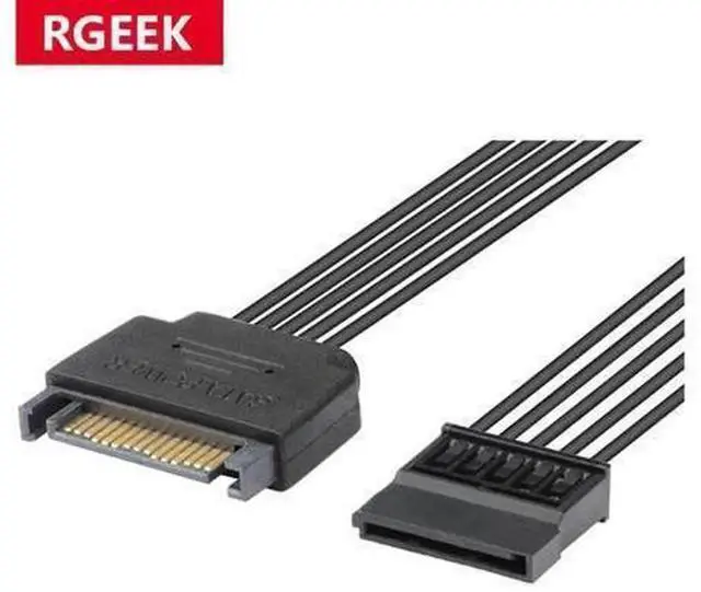 Main image of 30cm 15Pin SATA Power Extension Cable, 18AWG Tinned Pure Copper Male to Female SATA Power Cord, High Current Stable Power Supply Wire for Desktop Internal HDD, SSD, Mechanical Hard Drive, Solid State
