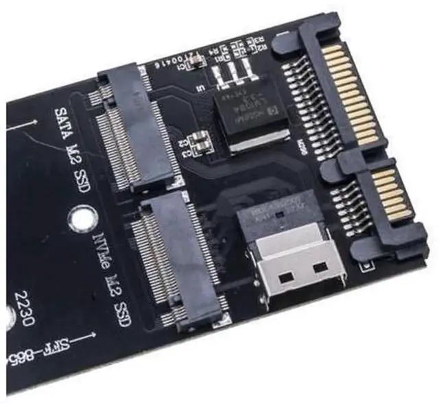 Alt view image 6 of 6 - SFF-8654 22Pin Slimline SAS to M.2 U.2 Adapter Kit, NGFF M-Key PCIe NVMe & SATA SSD Converter Card, SFF8654 to U2 M.2 Adapter for Desktop Motherboard, Server Storage Expansion, High Speed SSD Connecti