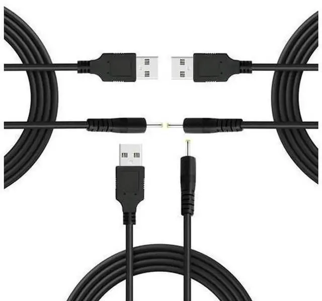 Main image of 3-Pack 3.3FT USB to DC 2.5x0.7mm Barrel Jack Charging Cable, Male DC 2.5mm x 0.7 Power Plug Cord, 1 Meter USB to DC Power Adapter Wire for Small Electronics, Router, LED Light, Camera, Mini Fan, Porta