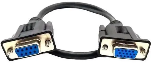 Main image of 2M DB9 Female to DB15 Female Adapter Cable, 9 Pin RS232 Serial Port to 3-Row 15Pin VGA Pinhole Data Transfer Cord, DB9 F to DB15 F Conversion Wire for Industrial Control Equipment, Testing Instrument,