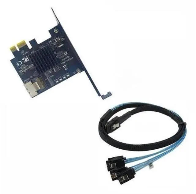Main image of PCIe X1 to Mini SAS SFF-8087 Expansion Controller Card, 4-Port SATA 3.0 6Gbps Adapter Card, SFF8087 to PCI Express Storage Converter Card, Supports HDD & SSD Hard Drives for Desktop PC Storage Expansi
