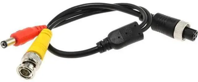 Alt view image 3 of 3 - 35cm M12 4Pin Female Aviation Plug to BNC Male + DC Power Extension Cable, 13.78 Inch M12 to BNC DC Combo Adapter Cord, Heavy-Duty Waterproof M12 Connector Wire for Vehicle Rear View Camera, Truck Sur
