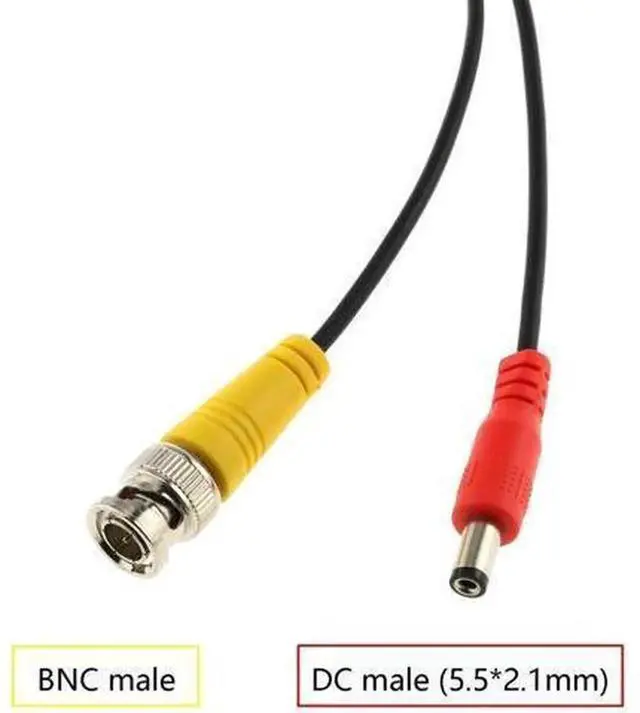 Alt view image 2 of 3 - 35cm M12 4Pin Female Aviation Plug to BNC Male + DC Power Extension Cable, 13.78 Inch M12 to BNC DC Combo Adapter Cord, Heavy-Duty Waterproof M12 Connector Wire for Vehicle Rear View Camera, Truck Sur