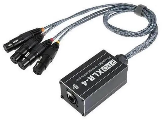 Main image of 4 Channel RJ45 to XLR Female DMX Snake Cable, Shielded Ethernet Audio Splitter Cord, Balanced Low Noise Signal Extension Cable for Studio Recording, Live Concert Stage, DJ Party Lighting DMX512 System