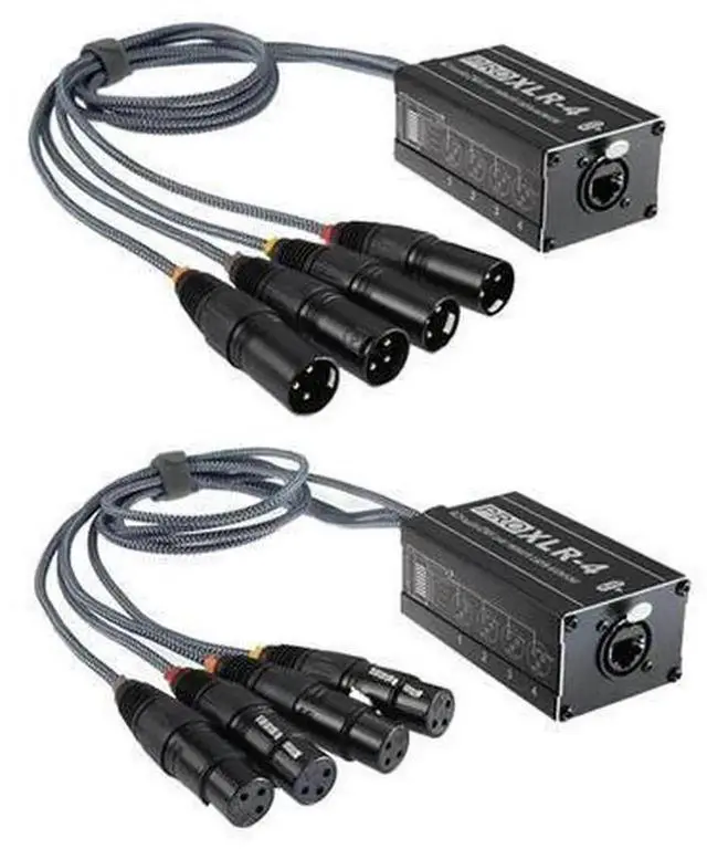 Alt view image 2 of 4 - 4 Channel RJ45 to XLR Female DMX Snake Cable, Shielded Ethernet Audio Splitter Cord, Balanced Low Noise Signal Extension Cable for Studio Recording, Live Concert Stage, DJ Party Lighting DMX512 System