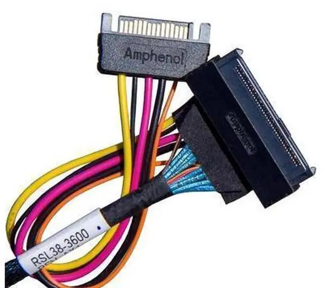 Alt view image 4 of 7 - PCIe Gen4 SlimSAS 4X to U.2 NVMe Adapter Cable, SFF-8654 38Pin to SFF-8639 68Pin Storage Interconnect Cord with Independent Power Supply, 75CM High-Speed Shielded Wire for Server Motherboards, HPC Wor