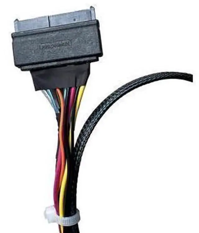 Alt view image 5 of 7 - PCIe Gen4 SlimSAS 4X to U.2 NVMe Adapter Cable, SFF-8654 38Pin to SFF-8639 68Pin Storage Interconnect Cord with Independent Power Supply, 75CM High-Speed Shielded Wire for Server Motherboards, HPC Wor