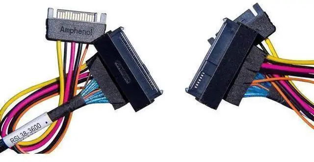 Alt view image 3 of 7 - PCIe Gen4 SlimSAS 4X to U.2 NVMe Adapter Cable, SFF-8654 38Pin to SFF-8639 68Pin Storage Interconnect Cord with Independent Power Supply, 75CM High-Speed Shielded Wire for Server Motherboards, HPC Wor