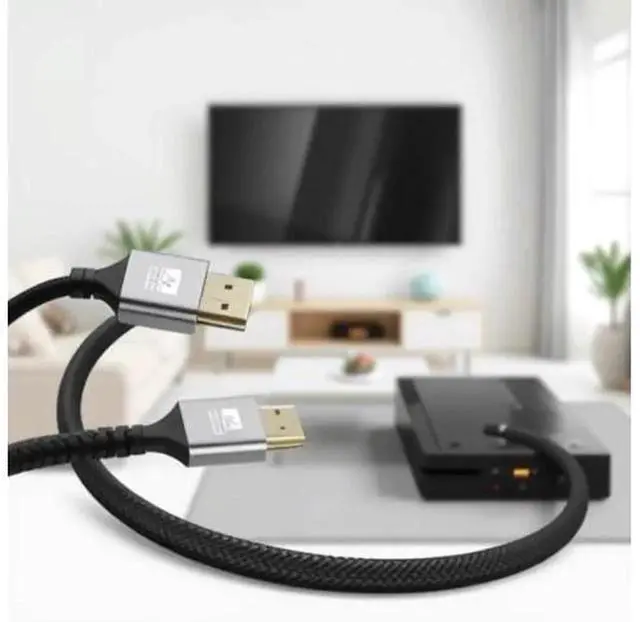 Alt view image 3 of 4 - 1m Grey HDMI 2.1 Cable, 8K@60Hz High Speed Audio Video Cord for TV Projector Laptop Monitor