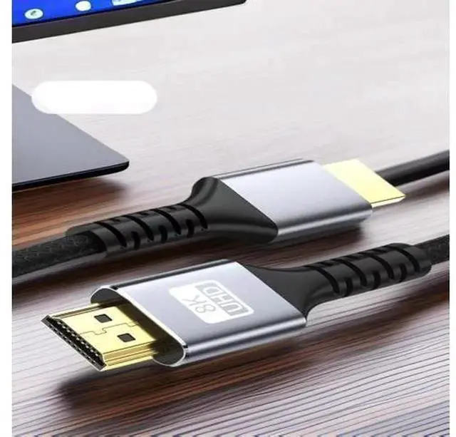Alt view image 4 of 4 - 1m Grey HDMI 2.1 Cable, 8K@60Hz High Speed Audio Video Cord for TV Projector Laptop Monitor