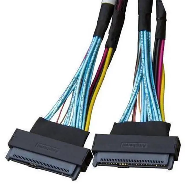 Alt view image 2 of 4 - 80CM PCIe 5.0 MCIO x8 to Dual U.2 NVMe Cable, SFF-TA-1016 74Pin to 2×SFF-8639 68Pin Mini Cooledge IO Cable with Independent Power Supply