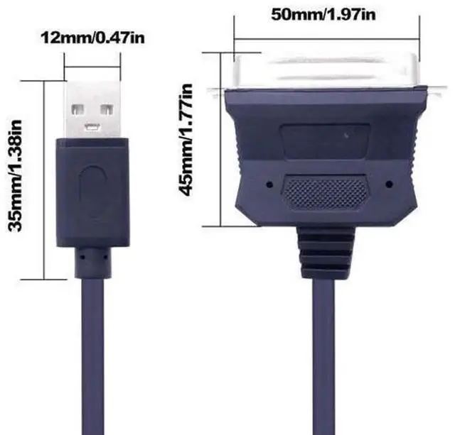 Alt view image 4 of 7 - 1.2M USB 2.0 to CN36 Centronics 36Pin IEEE 1284 Parallel Printer Adapter Cable Converter Cord, Compatible with HP, Epson, Canon, Lexmark, Star Micronics Dot Matrix, Receipt & Industrial Parallel Print
