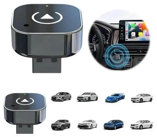 Alt view image 7 of 7 - 2-in-1 Wireless CarPlay & Android Auto Adapter Dongle, Plug and Play Mini Smart Box Convert Factory Wired CarPlay to Wireless Connection, Compatible with iPhone & Android Phones for Vehicle Multimedia