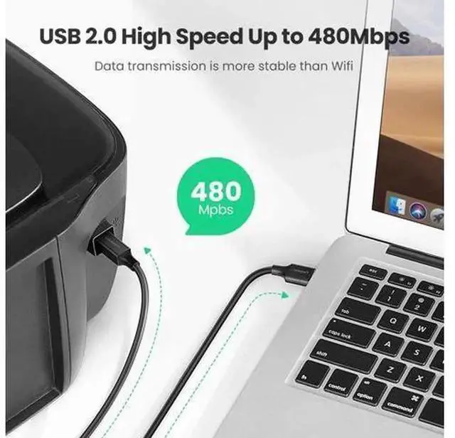 Alt view image 5 of 7 - 15FT USB 2.0 A Male to B Male Printer Scanner Cable, High Speed Data Transfer Cord Compatible with HP Canon Brother Samsung Dell Epson Lexmark Xerox Printers, Digital Piano, Audio DAC for Office Home
