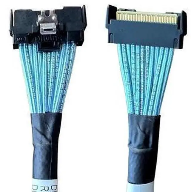 Alt view image 2 of 4 - MCIO x8 to 2×MINISAS-HDX4 Cable, SFF-TA-1016 74Pin MCIO to Dual SFF-8643 36Pin Breakout Cable, PCIe Gen4 Mini Cooledge IO Wire 80CM, Server Storage Cable for Dell HP Lenovo Supermicro SAS NVMe Backpla
