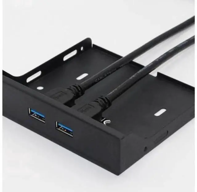 Alt view image 3 of 5 - USB 3.0 Front Panel Adapter Floppy Drive Bay USB3 Expansion Card, Internal 19-Pin / 20-Pin Motherboard Header to USB 3.0 Front Port Converter Cable, Desktop Chassis Floppy Bay Mount USB 3.0 Extender