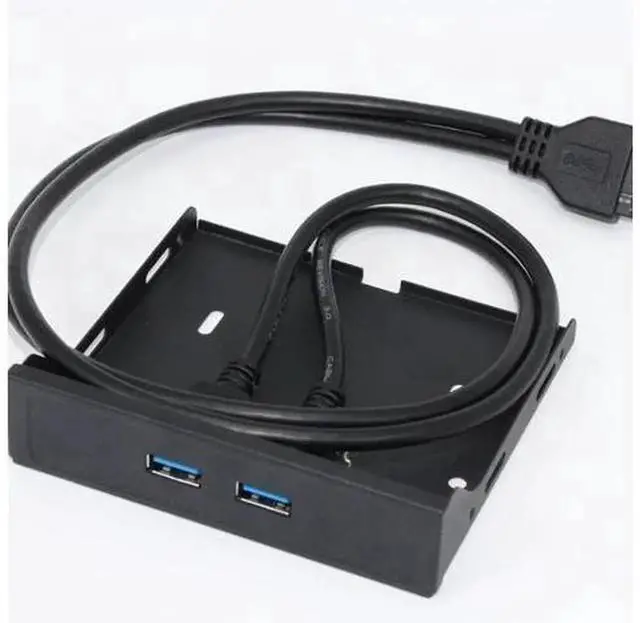 Alt view image 5 of 5 - USB 3.0 Front Panel Adapter Floppy Drive Bay USB3 Expansion Card, Internal 19-Pin / 20-Pin Motherboard Header to USB 3.0 Front Port Converter Cable, Desktop Chassis Floppy Bay Mount USB 3.0 Extender