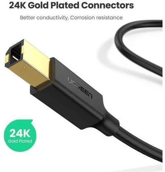 Alt view image 7 of 7 - 10FT USB 2.0 Printer Cable A-Male to B-Male High Speed USB A to B Cord, 10 Feet Long Data Transfer Wire Compatible with HP Canon Brother Epson Lexmark Xerox Samsung Dell Printer Scanner Digital Piano