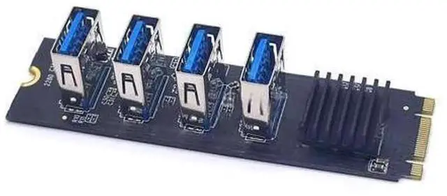 Main image of M.2 NVMe to PCI Express X16 Multiplier Hub Adapter, 1 to 4 PCI-E Slot Expansion Riser Card, NGFF M Key NVMe SSD PCIe 3.0/4.0 Splitter Card, Quad NVMe Storage Expander for Desktop Workstation Video Edi