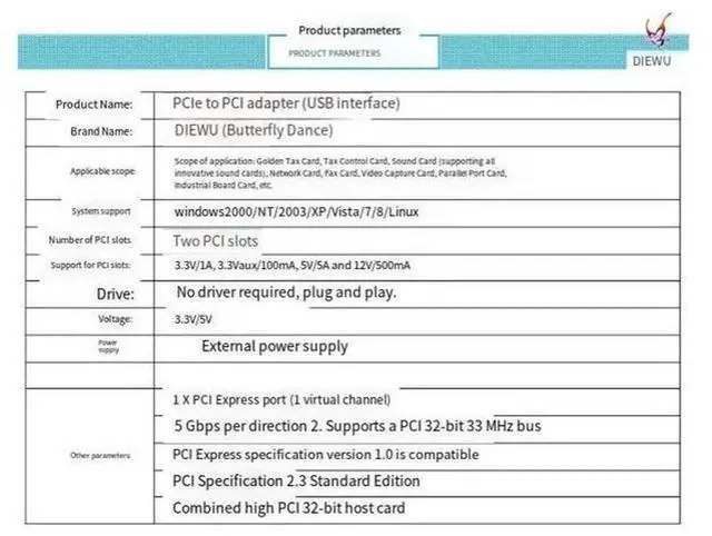 Alt view image 5 of 7 - PCIe to Dual PCI Expansion Adapter Card, PCI-e x1 to 2 PCI Slot Converter Controller Card, Internal PCI Slot Expander Compatible with PCI Sound Capture Tax Cards, USB Port Equipped PCI to PCIe Riser