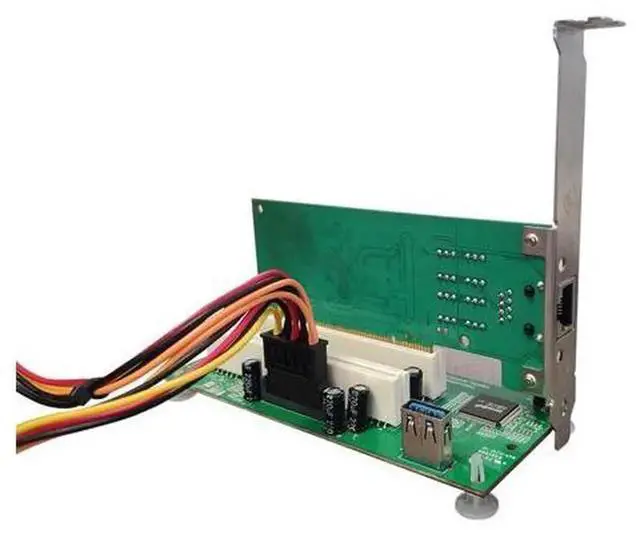 Alt view image 6 of 7 - PCIe to Dual PCI Expansion Adapter Card, PCI-e x1 to 2 PCI Slot Converter Controller Card, Internal PCI Slot Expander Compatible with PCI Sound Capture Tax Cards, USB Port Equipped PCI to PCIe Riser