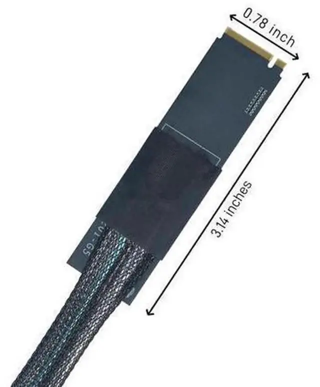 Alt view image 4 of 7 - PCIe 5.0 M.2 to U.2 Adapter Cable, M.2 M-Key to SFF-8639 U.2 NVMe SSD Converter with 15Pin SATA Power, Right Exit Design, 1.6ft/50cm Braided Cable, Supports PCIe 5.0/4.0/3.0 x4 NVMe 2.5 U.2 Drives fo