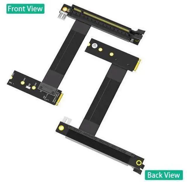 Alt view image 3 of 7 - 90 Degree PCIe 16X to M.2 M-Key NGFF Adapter Graphics Card Extension Cable, PCIe x16 Vertical Right Angle Riser Cord, M.2 2280 M Key Slot External GPU Dock Converter for Desktop Mini ITX PC Gaming Vid