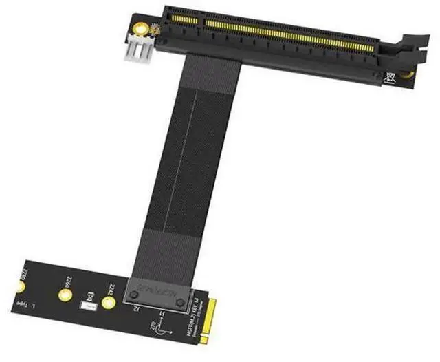 Alt view image 6 of 7 - 90 Degree PCIe 16X to M.2 M-Key NGFF Adapter Graphics Card Extension Cable, PCIe x16 Vertical Right Angle Riser Cord, M.2 2280 M Key Slot External GPU Dock Converter for Desktop Mini ITX PC Gaming Vid