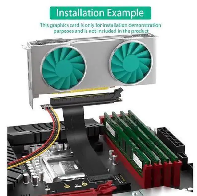 Alt view image 7 of 7 - 90 Degree PCIe 16X to M.2 M-Key NGFF Adapter Graphics Card Extension Cable, PCIe x16 Vertical Right Angle Riser Cord, M.2 2280 M Key Slot External GPU Dock Converter for Desktop Mini ITX PC Gaming Vid