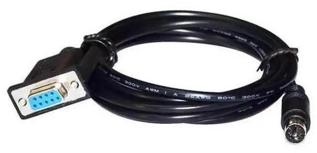 Main image of 3M DB9 Female to Mini DIN 6Pin MD6 Male PLC Programming Adapter Cable QC30R2, D-SUB 9Pin Serial Communication Download Cord for Mitsubishi Q Series PLC, Stable RS232 Data Transfer Cable for Industrial