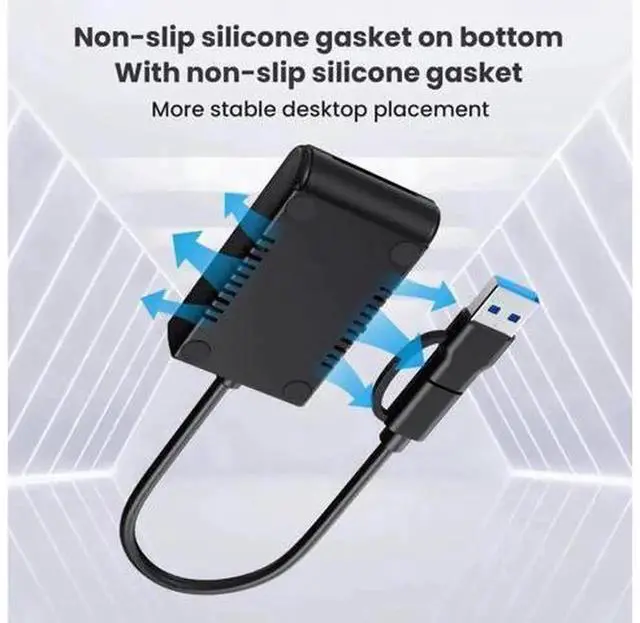 Alt view image 7 of 7 - M.2 SSD Dock Cable Enclosure with RTL9210B Chipset, USB3.0 Type-A & USB-C to M.2 M-Key NGFF NVMe SATA Dual Protocol Adapter, Portable External Cable-Style Drive Reader for 2280 M.2