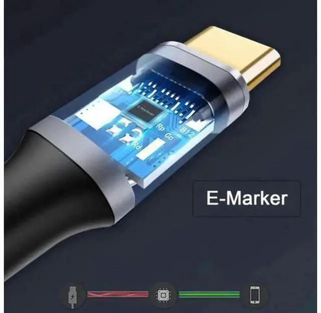 Alt view image 7 of 7 - USB-C Male to Male USB 3.1 Gen2 10Gbps Data Transfer Cable with Built-In E-Marker Chip, Supports 100W Fast Charging PD Power Delivery Cord, Durable Universal USB Type-C Cable for Laptops, Smartphones,