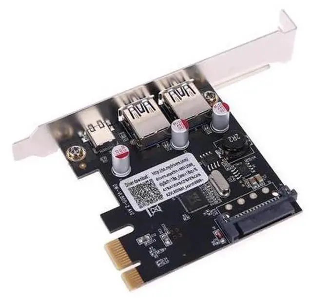 Alt view image 6 of 6 - PCIe X4/X2/X1 Expansion Card with USB 3.1 Gen2 Type-C & USB 3.0 Type-A Dual Ports, Internal Desktop PCI Express USB Adapter Card, 10Gbps High-Speed Data Transfer Board for DIY Gaming PC, Office Workst