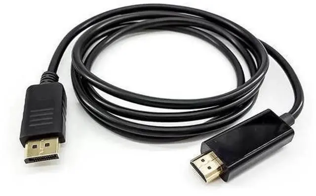 Main image of 1.8M Thunderbolt DisplayPort DP to HDMI-Compatible Converter Cable, 1080P Full HD Audio Video Sync Transmission Cord, Uni-Directional DP Source to HDMI Display Wire for Desktop PC, Laptop, Monitor,