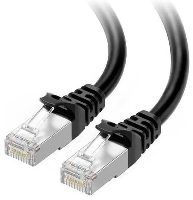 Main image of 50FT Black Shielded Snagless Cat6A Ethernet Patch Cable, 10Gbps High-Speed RJ45 LAN Network Cord, Anti-Crosstalk Heavy-Duty Shielded Wire for Gaming PC, Router, Modem, Switch, Patch Panel, Indoor Comm