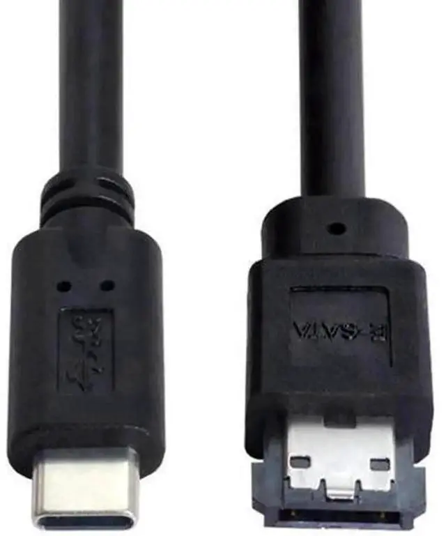 Alt view image 6 of 7 - 1M 3.28FT USB-C to eSATA Data Transfer Cable, Uni-Directional USB Type-C to eSATA Adapter Cord for 2.5/3.5 Inch HDD SSD ODD Optical Drives, Host-Specific Connection Design, Fast External Storage File