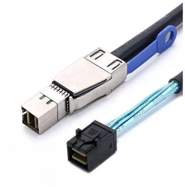 Main image of 1M/2M HD Mini SAS SFF-8643 36Pin to SFF-8644 Storage Data Cable, High-Speed Server RAID Hard Drive Transmission Adapter Cord, Lossless Bandwidth Interconnect Wire for Rack Data Center, Cont