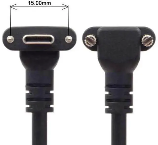 Main image of 25FT 90-Degree Up-Down Angled USB 3.1 Gen2 Type-C to USB3.0 Locking Data Cable with Dual Screw Mount Connectors, Anti-Drop Secure Industrial Camera Transmission Cord, Long-Distance Stable High-Speed